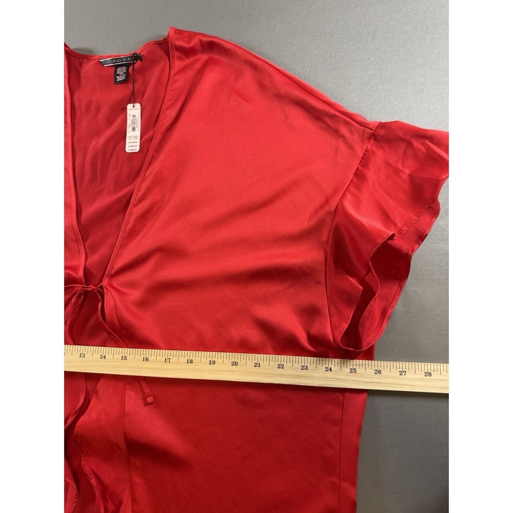 Victorias Secret LOVE Short Red Kimono Robe O/S Heart  Coquette Cover up NWT - Picture 12 of 13